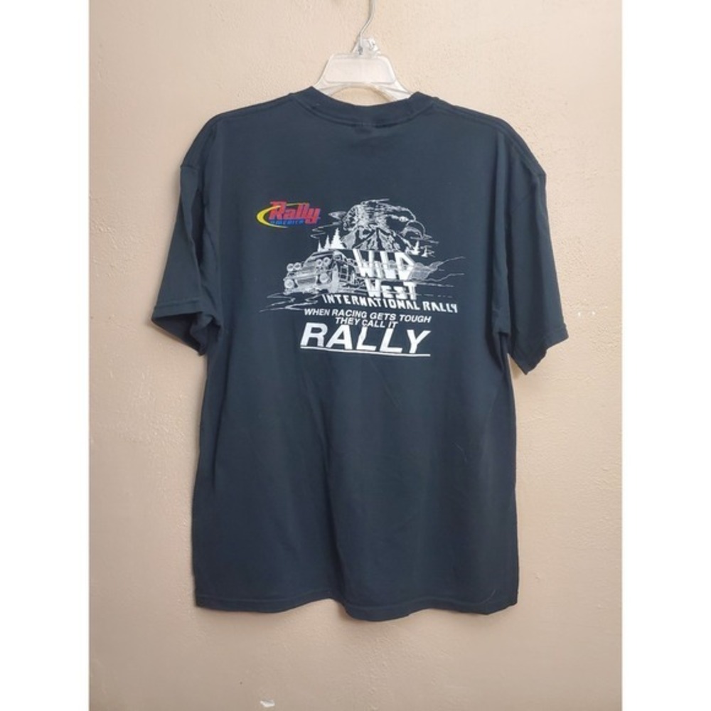 Black and blue‎ vintage PRG Pacific Rally Group racing tee